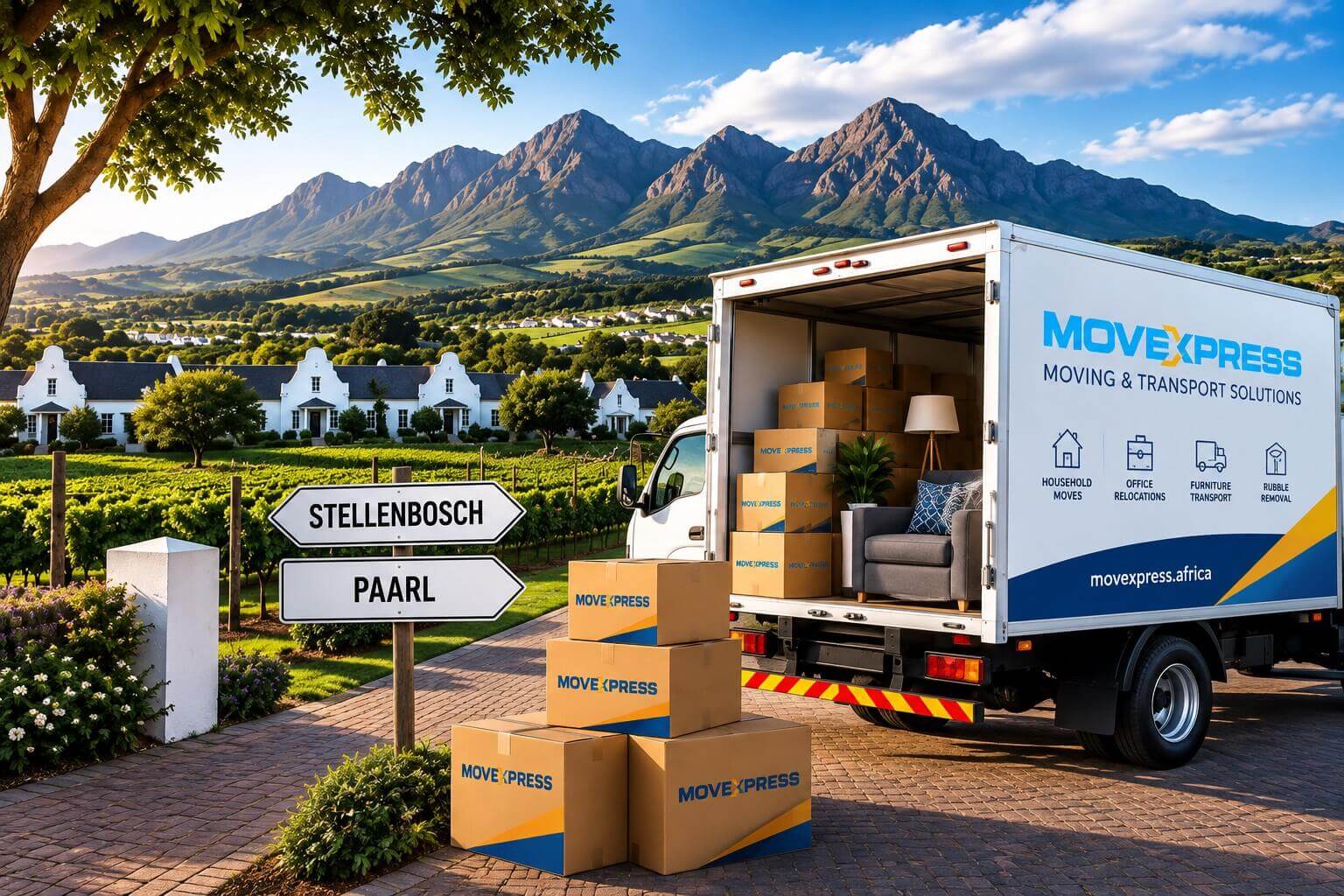 stelenbosch or paarl :winelands route relocation